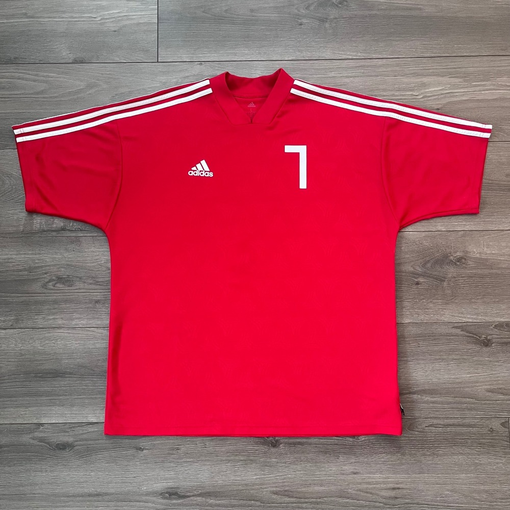 Adidas Climalite Red Soccer Jersey Number 7 Short Sleeve Mens Large